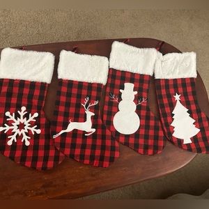 Christmas stockings set of four buffalo plaid